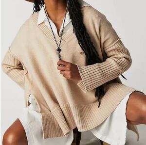 Free People Sweaters Orion A Line Tunic In Almond